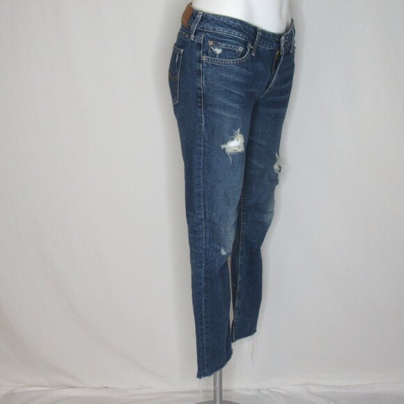 Lucky Brand LOLITA SKINNY Blue Raw Hem Distressed Jeans Women's 6 28 - Picture 5 of 9